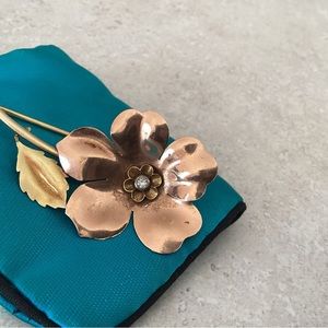 Rose and yellow gold antique TIFFANY brooch. 14k SPECIAL VALENTINES DAY PRICE DR
